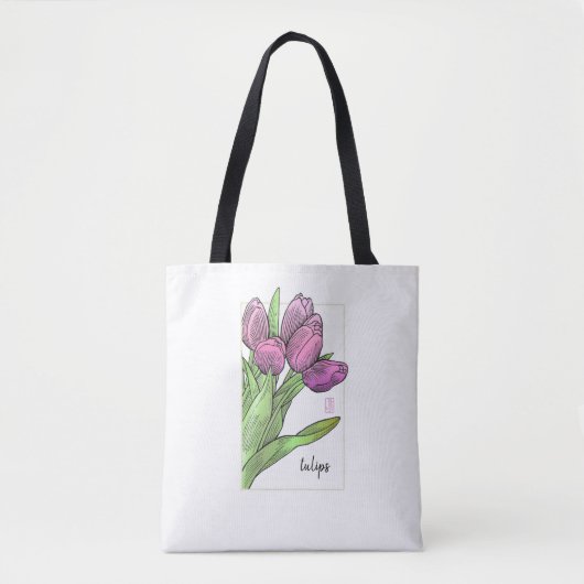 Tulips Multiprint Schultertasche Tasche (Vorderseite)