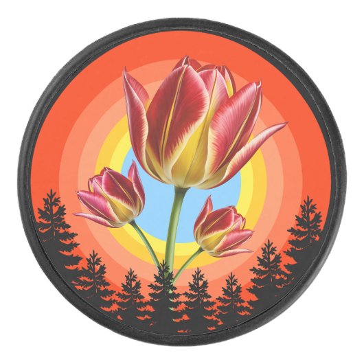 tulips nature botanical plant  eishockey puck (Vorderseite)