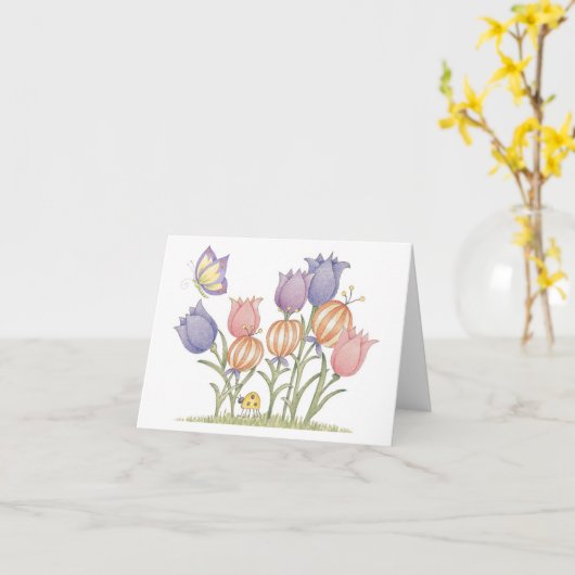 Tulips - Note Card Karte (Gelbe Blume)