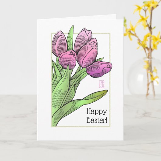 Tulips Oaster Karte (Gelbe Blume)