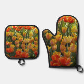 Tulips Ofenhandschuh & Topflappen-Set (Vorderseite)