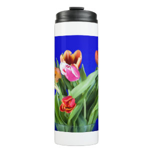 Tulips on Blue Thermosbecher