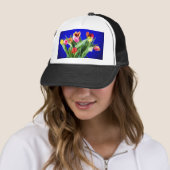 Tulips on Blue Truckerkappe (Beispiel)