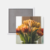 Tulips Orange Blume Magnet (Vorderseite/Rückseite)