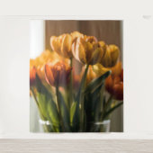 Tulips Orange Blume Wandteppich (Vorderseite)