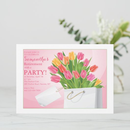 Tulips-Party Einladung (Stehend Vorderseite)