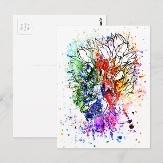 Tulips Pencil Sketch Postkarte (Vorne/Hinten)