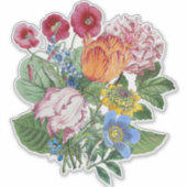 Tulips Peony Blume Bouquet Aufkleber (Vorderseite)