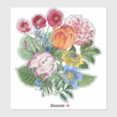 Tulips Peony Blume Bouquet Aufkleber (Blatt)