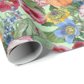 Tulips Peony Spring Flower Garden Geschenkpapier (Rolleneckpunkt)