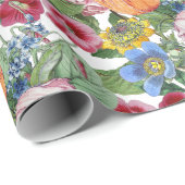 Tulips Peony Spring Flower Garden Geschenkpapier (Rolleneckpunkt)