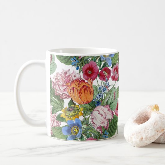 Tulips Peony Spring Flower Garden Kaffeetasse (Mit Donut)