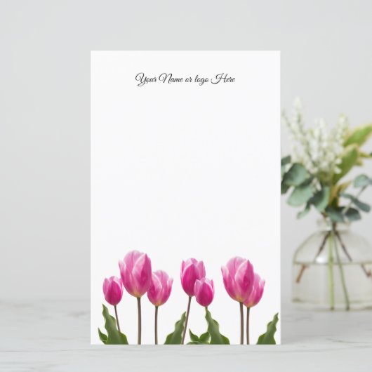 Tulips Personalisiert Stationery (Stehend Vorderseite)
