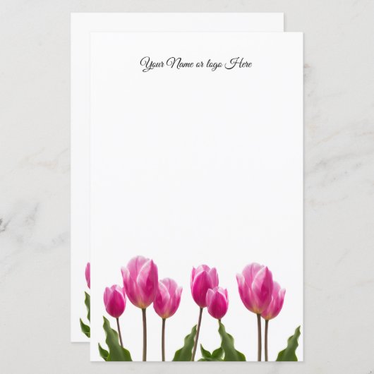 Tulips Personalisiert Stationery (Vorne/Hinten)