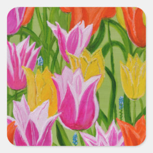 Tulips Quadratischer Aufkleber