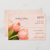 Tulips Rosa Frühlingshochzeit UAWG RSVP Karte (Vorne/Hinten)