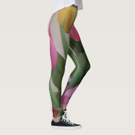 Tulips Rosa Gelbe Blüten Blumenblumen Leggings
