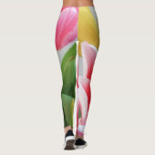 Tulips Rosa Gelbe Blüten Blumenblumen Leggings (Rückseite)