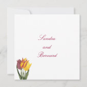 Tulips Rose Border Wedding Einladung (Rückseite)