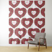 Tulips Rote Monogramm Hochzeitskugel Wandteppich (Beispiel)