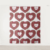 Tulips Rote Monogramm Hochzeitskugel Wandteppich (Vorderseite)