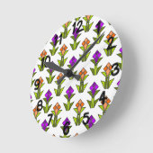 Tulips Runde Wanduhr (Winkel)