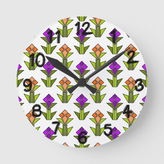 Tulips Runde Wanduhr (Vorderseite)