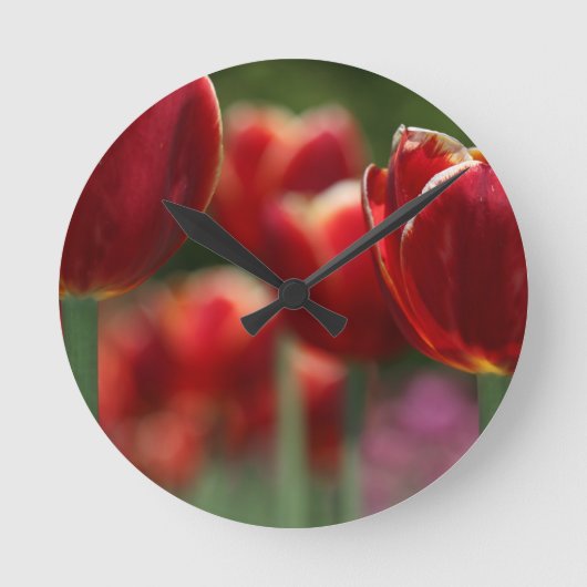 Tulips Runde Wanduhr (Vorderseite)