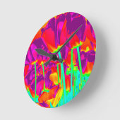 Tulips Runde Wanduhr (Winkel)