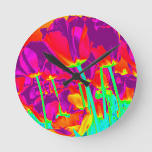 Tulips Runde Wanduhr