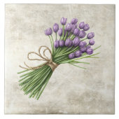 Tulips Rustic Floral Faux Ceramic Tile Fliese (Vorderseite)