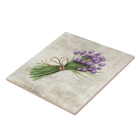 Tulips Rustic Floral Faux Ceramic Tile Fliese (Seite)
