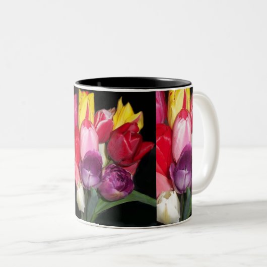 Tulips sagt alles zweifarbige tasse (VorderseiteRechts)