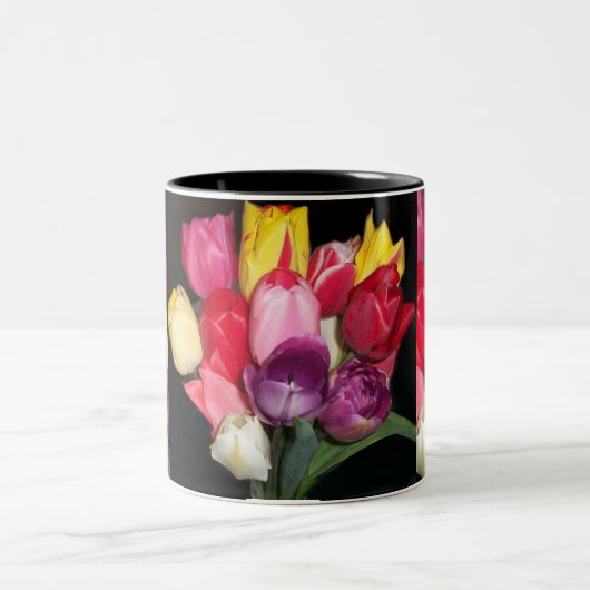 Tulips sagt alles zweifarbige tasse (Mittel)