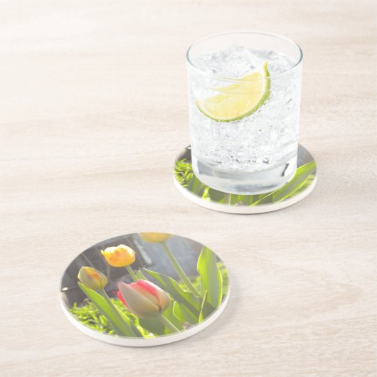 Tulips Sandstein Untersetzer (Seite)