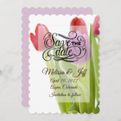 Tulips Save the Date Einladung (Vorne/Hinten)