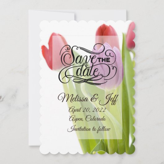 Tulips Save the Date Einladung (Vorderseite)