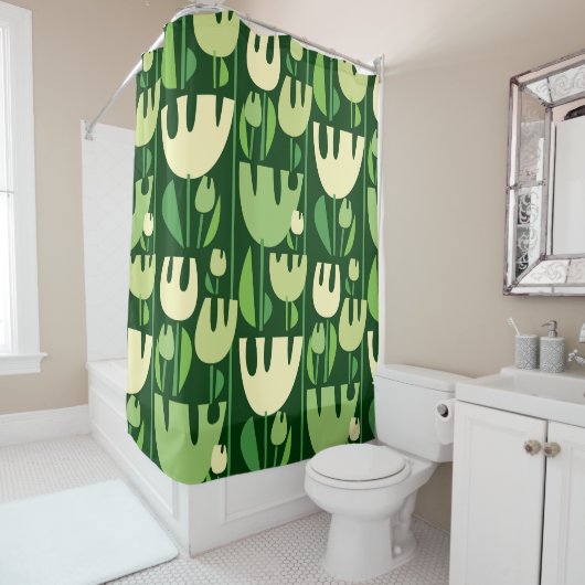 Tulips Scandinavian Style Pattern Duschvorhang (Beispiel)