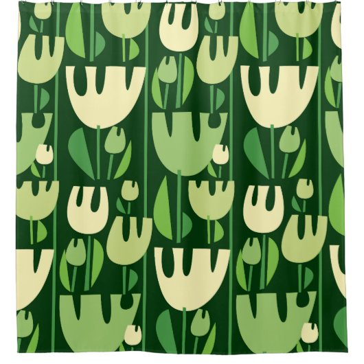 Tulips Scandinavian Style Pattern Duschvorhang (Vorderseite)