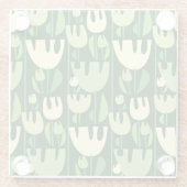 Tulips Scandinavian Style Pattern Glasuntersetzer (Rückseite)