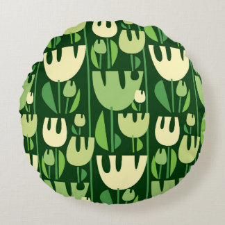 Tulips Scandinavian Style Pattern Rundes Kissen