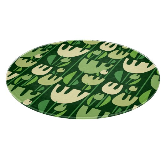 Tulips Scandinavian Style Pattern Schneidebrett (Ecke)