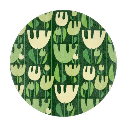 Tulips Scandinavian Style Pattern Schneidebrett (Vorderseite)