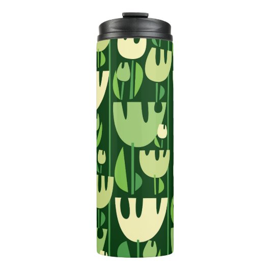 Tulips Scandinavian Style Pattern Thermosbecher (Vorderseite)