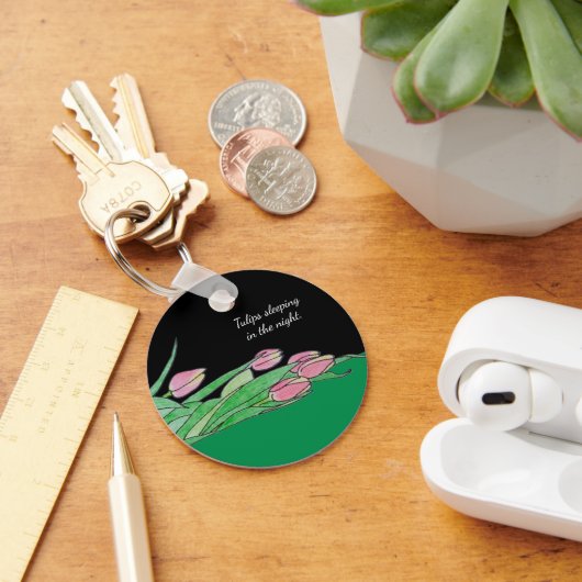 Tulips schlafend in der Nacht Schlüsselanhänger (Schreibtisch)