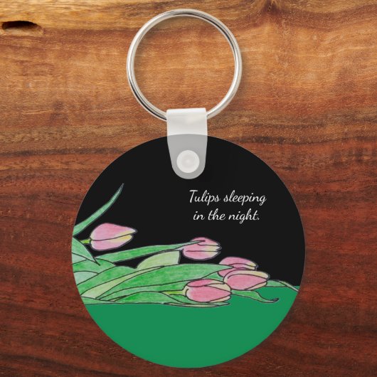 Tulips schlafend in der Nacht Schlüsselanhänger (Vorderseite)