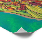 Tulips Sketch, Frühlingsblumen Blumenbemalung Poster (Ecke)