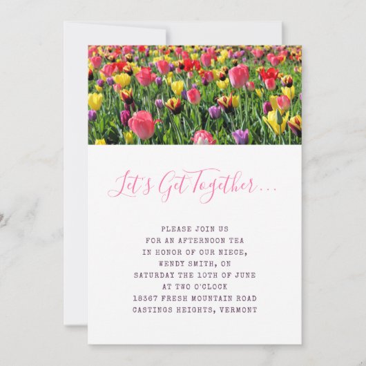 Tulips Spring Fling Einladung (Vorderseite)