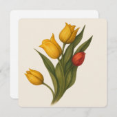 Tulips Square, Plum & Blush, elegante Blumen Danke (Vorne/Hinten)