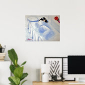 "Tulips" Traurige Frau mit Schwarzes Haar Poster (Heimbüro)
